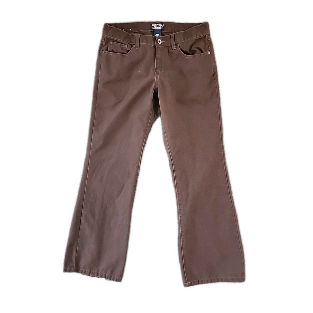 Vintage Ralph Lauren Polo Jeans Co Pants Woman's Size 10 Brown Twill Boot Cut - Picture 2 of 7